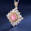 SOLID GOLD LAB-GROWN VVS FANCY VIVID PINK DIAMD & DIAMOND PENDANT (#:SY002P-P)