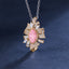 SOLID GOLD LAB-GROWN VVS FANCY VIVID PINK DIAMOND & DIAMOND PENDANT (#:SY030P-P)