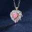 SOLID GOLD LAB-GROWN VVS FANCY VIVID PINK DIAMD & DIAMOND PENDANT (#:SY017P-P)