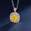 SOLID GOLD LAB-GROWN VVS FANCY VIVID YELLOW DIAMD & DIAMOND PENDANT (#:SY026Y-P)