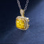 SOLID GOLD LAB-GROWN VVS FANCY VIVID YELLOW DIAMD & DIAMOND PENDANT (#:SY012Y-P)