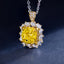 SOLID GOLD LAB-GROWN VVS FANCY VIVID YELLOW DIAMD & DIAMOND PENDANT (#:SY015Y-P)