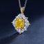 SOLID GOLD LAB-GROWN VVS FANCY VIVID YELLOW DIAMOND & DIAMOND PENDANT (#:SY014Y-P)