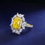 SOLID GOLD LAB-GROWN VVS FANCY VIVID YELLOW DIAMOND & DIAMOND RING (#:SY016Y-R)