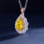 SOLID GOLD LAB-GROWN VVS FANCY VIVID YELLOW DIAMD & DIAMOND PENDANT (#:SY022Y-P)