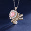 SOLID GOLD LAB-GROWN VVS FANCY VIVID PINK DIAMD & DIAMOND PENDANT (#:SY024P-P)