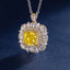 SOLID GOLD LAB-GROWN VVS FANCY VIVID YELLOW DIAMD & DIAMOND PENDANT (#:SY018Y-P)
