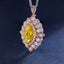 SOLID GOLD LAB-GROWN VVS FANCY VIVID YELLOW DIAMD & DIAMOND PENDANT (#:SY005Y-P)