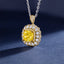 SOLID GOLD LAB-GROWN VVS FANCY VIVID YELLOW DIAMOND & DIAMOND PENDANT (#:SY035Y-P)