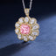 SOLID GOLD LAB-GROWN VVS FANCY VIVID PINK DIAMD & DIAMOND PENDANT (#:SY001P-P)