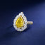 SOLID GOLD LAB-GROWN VVS FANCY VIVID YELLOW DIAMOND & DIAMOND RING (#:SY022Y-R)