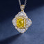 SOLID GOLD LAB-GROWN VVS FANCY VIVID YELLOW DIAMD & DIAMOND PENDANT (#:SY006Y-P)