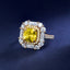 SOLID GOLD LAB-GROWN VVS FANCY VIVID YELLOW DIAMOND & DIAMOND RING (#:SY019Y-R)