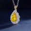 SOLID GOLD LAB-GROWN VVS FANCY VIVID YELLOW DIAMD & DIAMOND PENDANT (#:SY022Y-P)