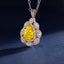 SOLID GOLD LAB-GROWN VVS FANCY VIVID YELLOW DIAMOND & DIAMOND PENDANT (#:SY020Y-P)