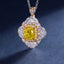 SOLID GOLD LAB-GROWN VVS FANCY VIVID YELLOW DIAMD & DIAMOND PENDANT (#:SY006Y-P)