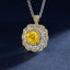 SOLID GOLD LAB-GROWN VVS FANCY VIVID YELLOW DIAMD & DIAMOND PENDANT (#:SY010Y-P)