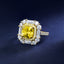 SOLID GOLD LAB-GROWN VVS FANCY VIVID YELLOW DIAMOND & DIAMOND RING (#:SY019Y-R)