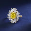 SOLID GOLD LAB-GROWN VVS FANCY VIVID YELLOW DIAMOND & DIAMOND RING (#:SY07Y-R)