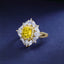 SOLID GOLD LAB-GROWN VVS FANCY VIVID YELLOW DIAMOND & DIAMOND RING (#:SY014Y-R)