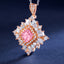 SOLID GOLD LAB-GROWN VVS FANCY VIVID PINK DIAMD & DIAMOND PENDANT (#:SY002P-P)
