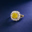 SOLID GOLD LAB-GROWN VVS FANCY VIVID YELLOW DIAMOND & DIAMOND RING (#:SY035Y-R)