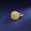 SOLID GOLD LAB-GROWN VVS FANCY VIVID YELLOW DIAMOND & DIAMOND RING (#:SY026Y-R)