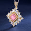 SOLID GOLD LAB-GROWN VVS FANCY VIVID PINK DIAMD & DIAMOND PENDANT (#:SY002P-P)