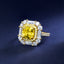 SOLID GOLD LAB-GROWN VVS FANCY VIVID YELLOW DIAMOND & DIAMOND RING (#:SY019Y-R)