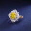 SOLID GOLD LAB-GROWN VVS FANCY VIVID YELLOW DIAMOND & DIAMOND RING (#:SY014Y-R)