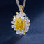 SOLID GOLD LAB-GROWN VVS FANCY VIVID YELLOW DIAMD & DIAMOND PENDANT (#:SY007Y-P)