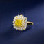 SOLID GOLD LAB-GROWN VVS FANCY VIVID YELLOW DIAMOND & DIAMOND RING (#:SY018Y-R)
