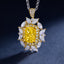 SOLID GOLD LAB-GROWN VVS FANCY VIVID YELLOW DIAMOND & DIAMOND PENDANT (#:SY016Y-P)