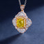 SOLID GOLD LAB-GROWN VVS FANCY VIVID YELLOW DIAMD & DIAMOND PENDANT (#:SY006Y-P)