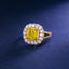 SOLID GOLD LAB-GROWN VVS FANCY VIVID YELLOW DIAMOND & DIAMOND RING (#:SY035Y-R)