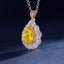 SOLID GOLD LAB-GROWN VVS FANCY VIVID YELLOW DIAMD & DIAMOND PENDANT (#:SY022Y-P)