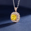 SOLID GOLD LAB-GROWN VVS FANCY VIVID YELLOW DIAMOND & DIAMOND PENDANT (#:SY035Y-P)