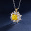 SOLID GOLD LAB-GROWN VVS FANCY VIVID YELLOW DIAMD & DIAMOND PENDANT (#:SY021Y-P)