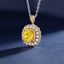 SOLID GOLD LAB-GROWN VVS FANCY VIVID YELLOW DIAMOND & DIAMOND PENDANT (#:SY035Y-P)