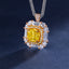 SOLID GOLD LAB-GROWN VVS FANCY VIVID YELLOW DIAMOND & DIAMOND PENDANT (#:SY019Y-P)