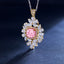 SOLID GOLD LAB-GROWN VVS FANCY VIVID PINK DIAMOND & DIAMOND PENDANT (#:SY013P-P)