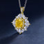 SOLID GOLD LAB-GROWN VVS FANCY VIVID YELLOW DIAMOND & DIAMOND PENDANT (#:SY014Y-P)