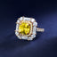 SOLID GOLD LAB-GROWN VVS FANCY VIVID YELLOW DIAMOND & DIAMOND RING (#:SY019Y-R)
