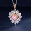 SOLID GOLD LAB-GROWN VVS FANCY VIVID PINK DIAMOND & DIAMOND PENDANT (#:SY029P-P)