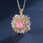 SOLID GOLD LAB-GROWN VVS FANCY VIVID PINK DIAMD & DIAMOND PENDANT (#:SY009P-P)