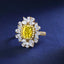 SOLID GOLD LAB-GROWN VVS FANCY VIVID YELLOW DIAMOND & DIAMOND RING (#:SY07Y-R)