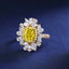 SOLID GOLD LAB-GROWN VVS FANCY VIVID YELLOW DIAMOND & DIAMOND RING (#:SY07Y-R)