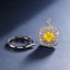 SOLID GOLD LAB-GROWN VVS FANCY VIVID YELLOW DIAMOND & DIAMOND RING & PENDANT (#:SY018Y-M)