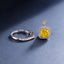 SOLID GOLD LAB-GROWN VVS FANCY VIVID YELLOW DIAMOND & DIAMOND RING & PENDANT (#:SY012Y-M)