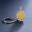 SOLID GOLD LAB-GROWN VVS FANCY VIVID YELLOW DIAMOND & DIAMOND RING & PENDANT (#:SY016Y-M)